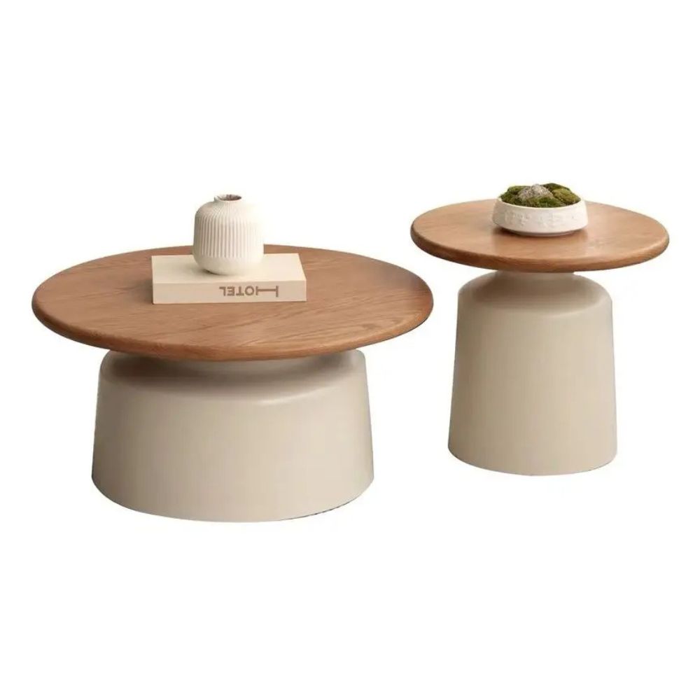 Creamy Round Coffee Table